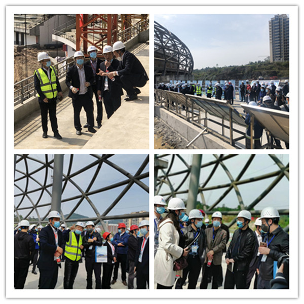 手艺交流|巴中市体育中心屋盖预应力张拉观摩交流会